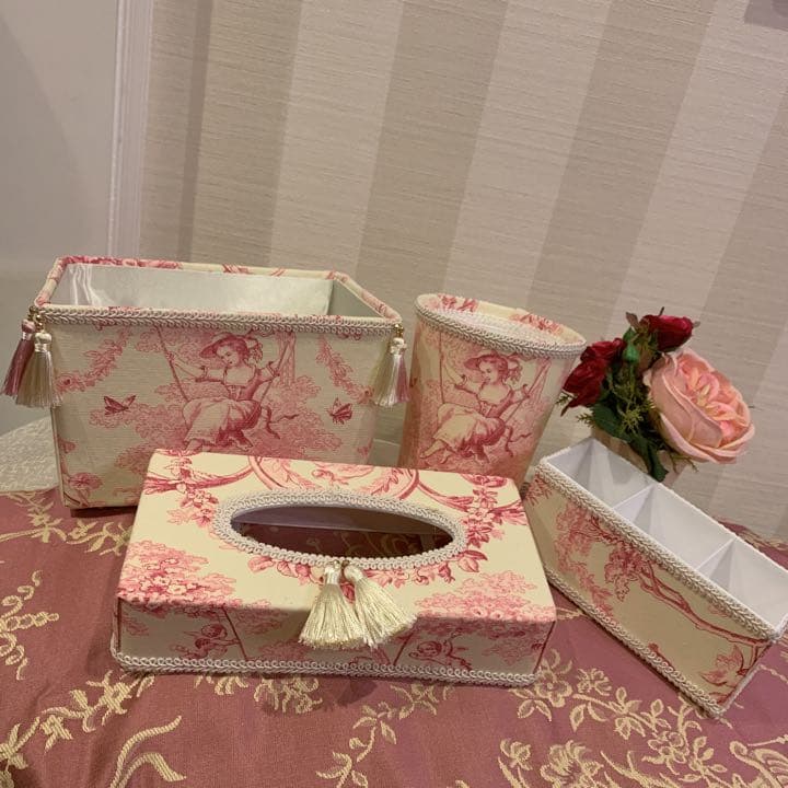 【ブランコの少女】トワルドジュイ　収納4点セット★チェリーピンク