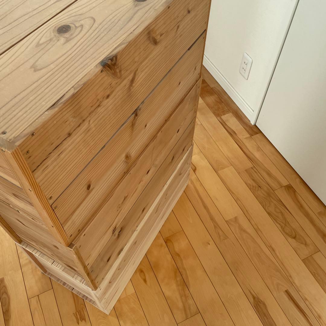 イエノlabo りんご箱　本棚　シェルフ　木製　3点セット　中古