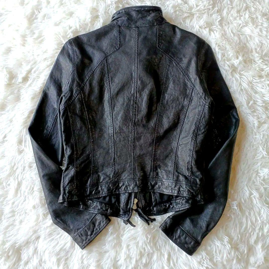 極美品☆goa ライダースジャケット ラムレザー ブラック FREE