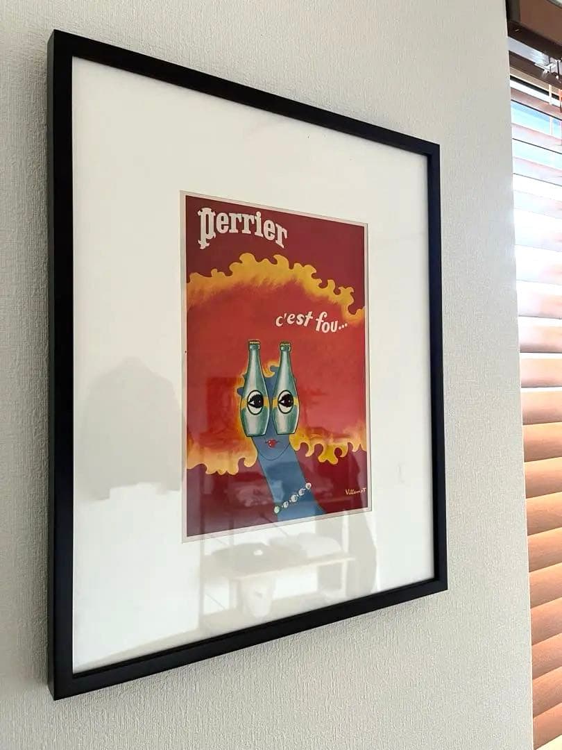 最終値下げ！！Perrier ヴィンテージ　アートポスター　ペリエ