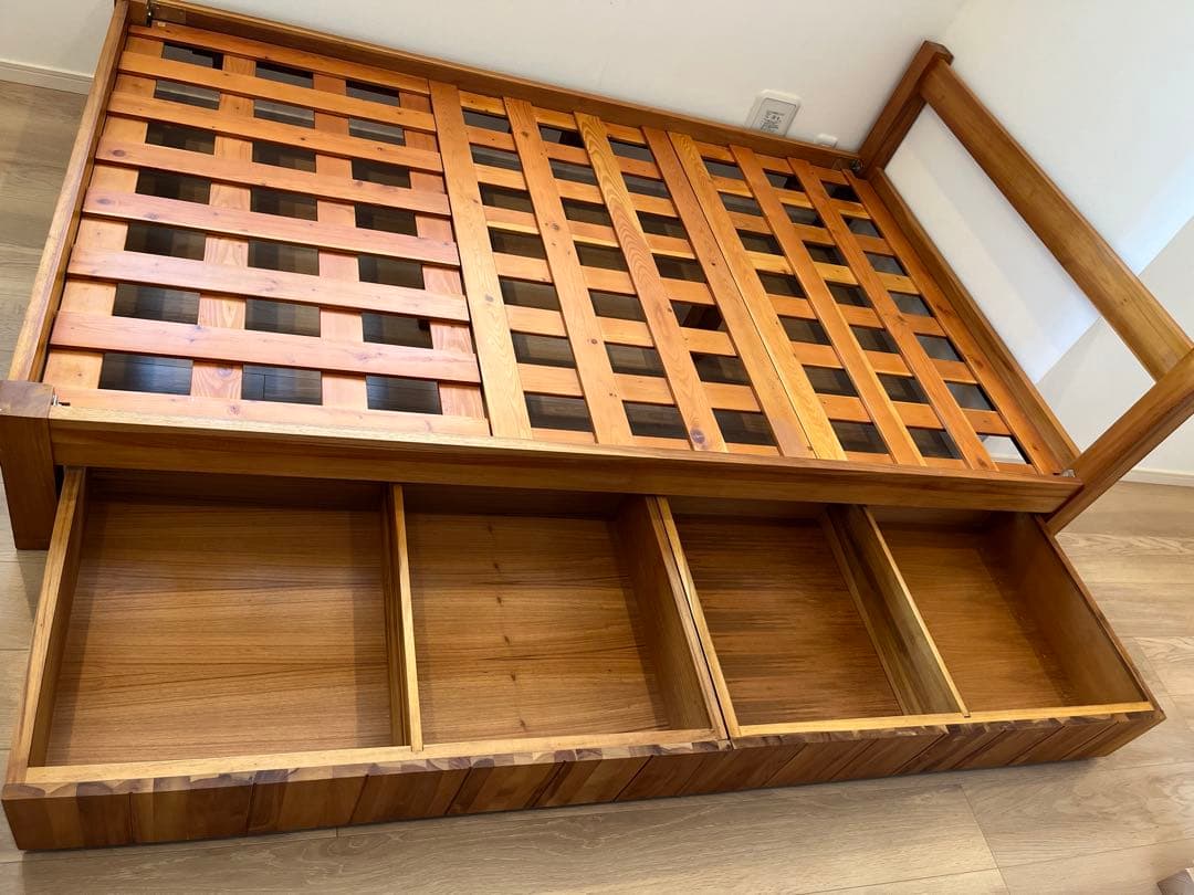 みっきー様 unico ウニコ　木製セミダブルベッドフレーム　引き出し付