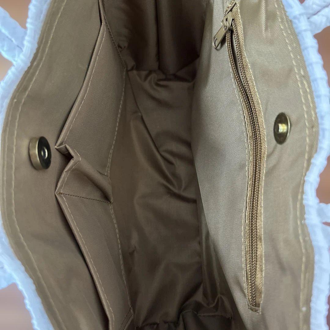 美品　Woven かごバッグ メルカドバッグ　ホワイト