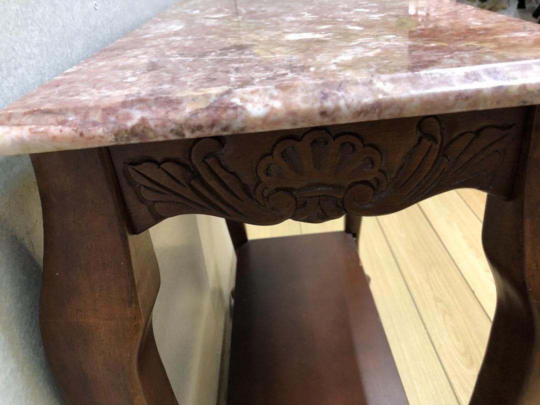 希少品　大理石 ロココ調 クラシック 猫脚 コンソールテーブル 75092-2