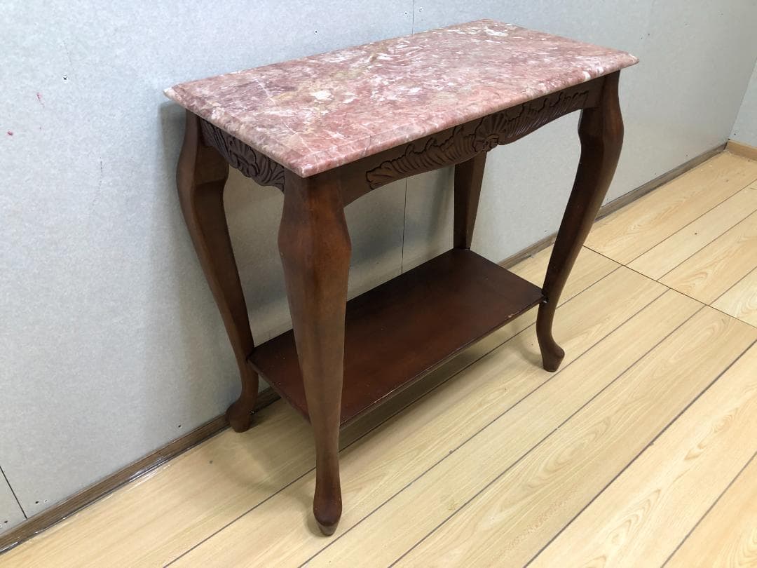 希少品　大理石 ロココ調 クラシック 猫脚 コンソールテーブル 75092-2