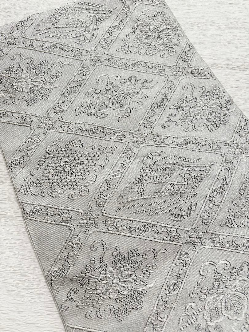 m-56 安田つづれ 謹製 爪織 本綴れ 格天井錦 名古屋帯 正絹 木箱