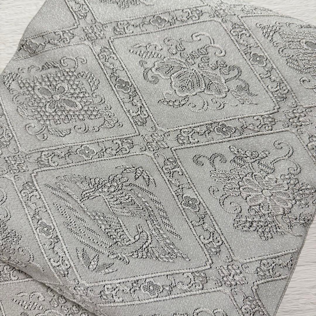 m-56 安田つづれ 謹製 爪織 本綴れ 格天井錦 名古屋帯 正絹 木箱