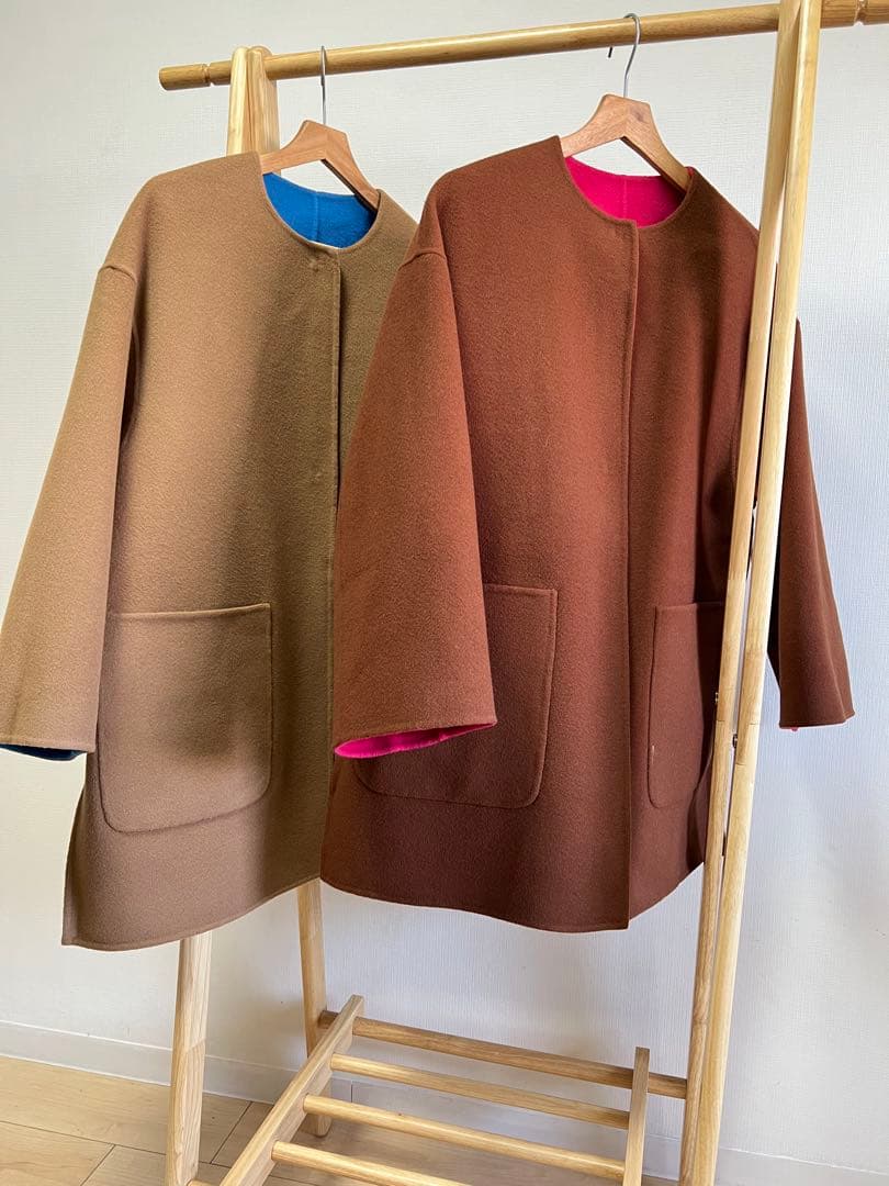 UNITED ARROWS バイカラー リバー ミドルコート　2025AW★今季