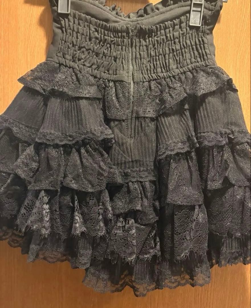 ティアードフリルスカパン ブラック