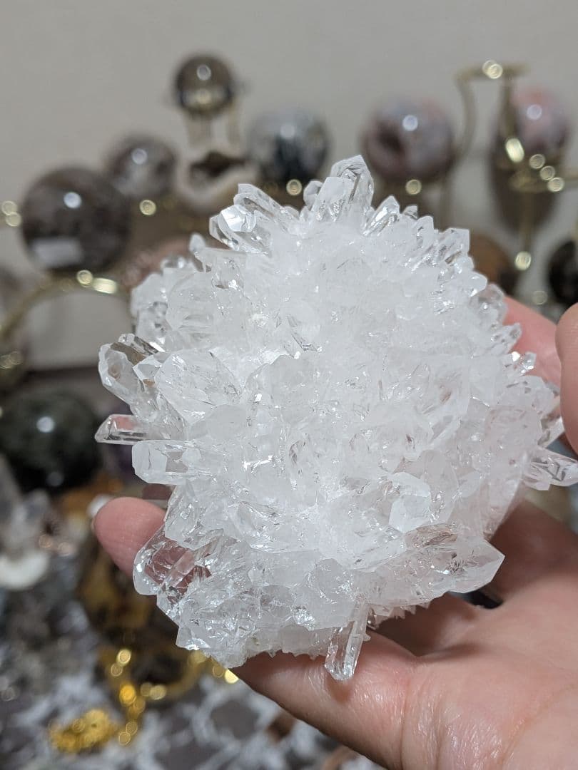 らびす！菊花水晶☆クラスター☆ヒマラヤ産☆強力浄化☆高品質☆台座つき☆2
