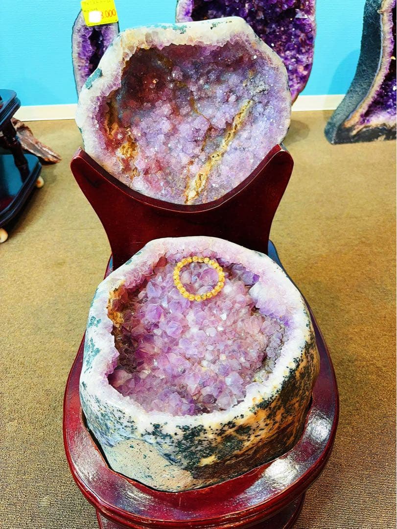 トレジャー瑪瑙 ドゥルージーアゲート 聚宝盆 浄化用　風水　財運　レア品　大型