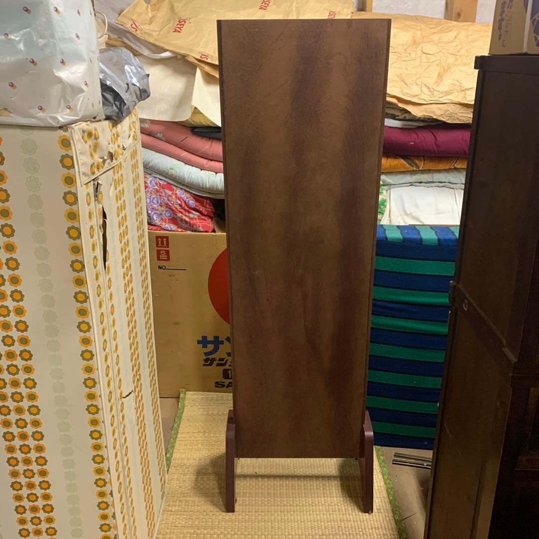 鎌倉彫 姿見 アンティーク鏡 日本板硝子 送料込み