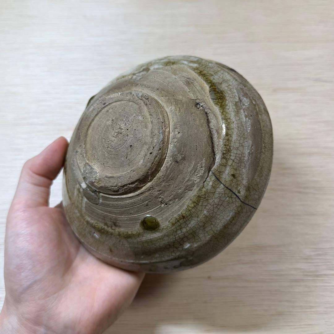 古瀬戸 灰釉 平茶碗 室町時代 茶碗 山茶碗 古美術 骨董 古美濃 古常滑 志野