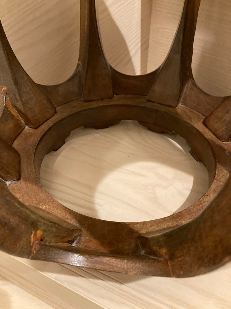 螺鈿象嵌花台　スツール　置台 中国美術　螺鈿細工 丸椅子 腰掛け