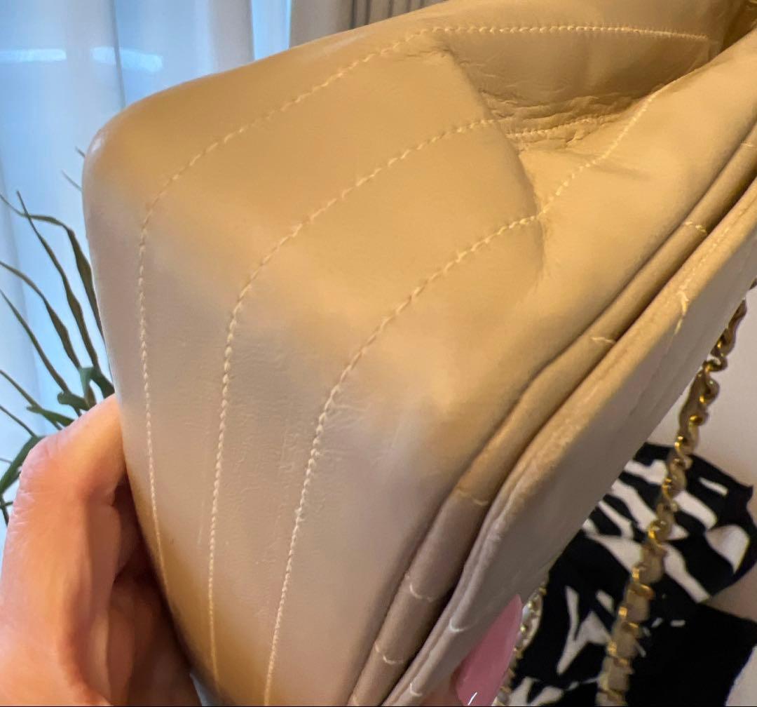 【超希少】CHANELシャネルベージュラムスキンショルダーバッグ ヴィンテージ