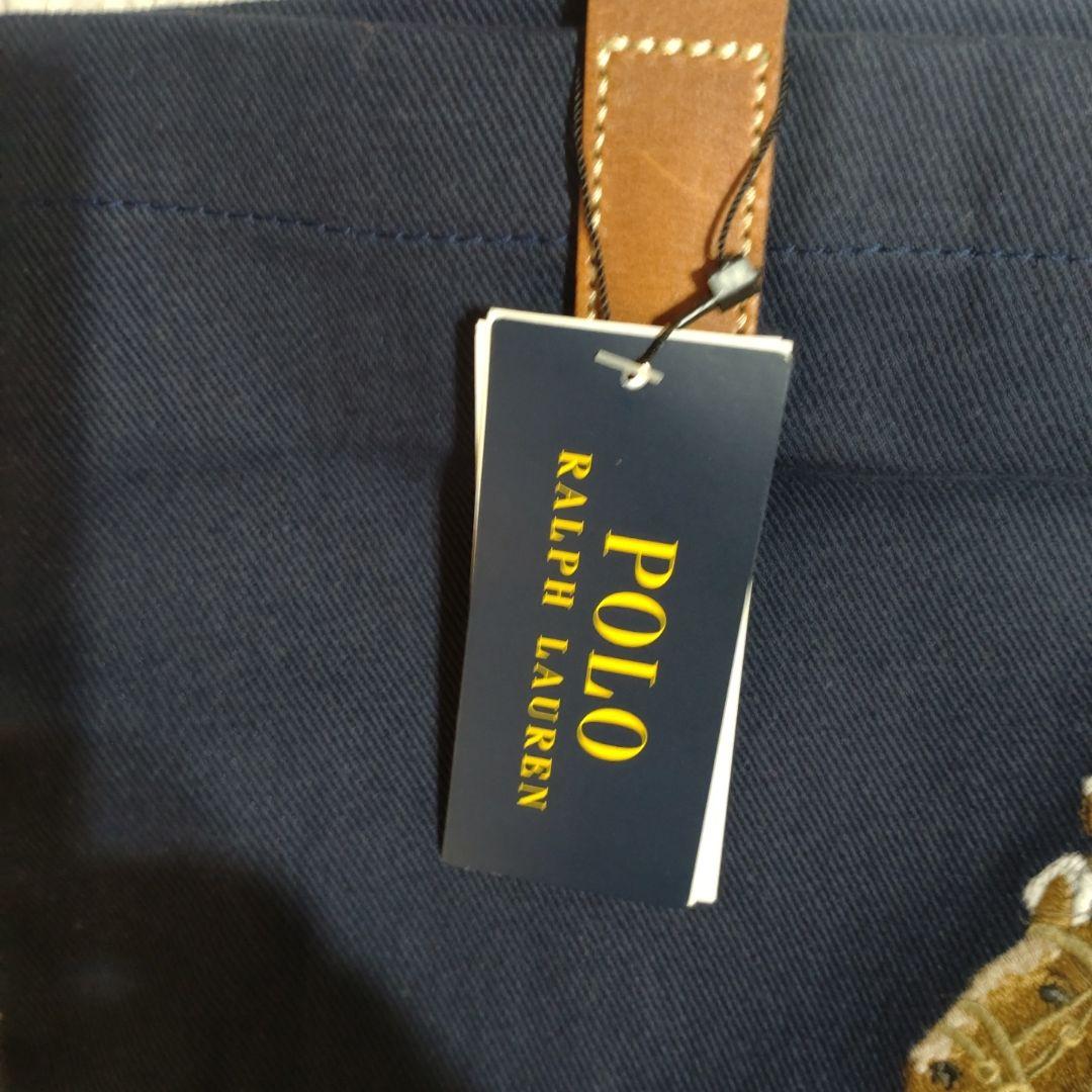 【未使用美品タグ付き！】持ち手本革ポロベアラルフローレントートバッグ