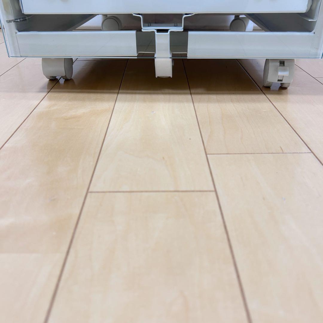 東馬　TOHMA ガラスワゴン　キャビネット　強化ガラス　希少　ホワイト