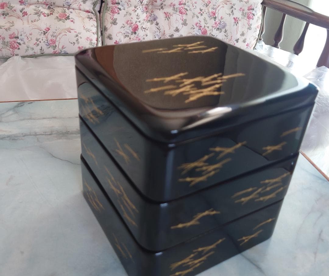 輪島塗　重箱　三段お重　稲忠製　伝統工芸品