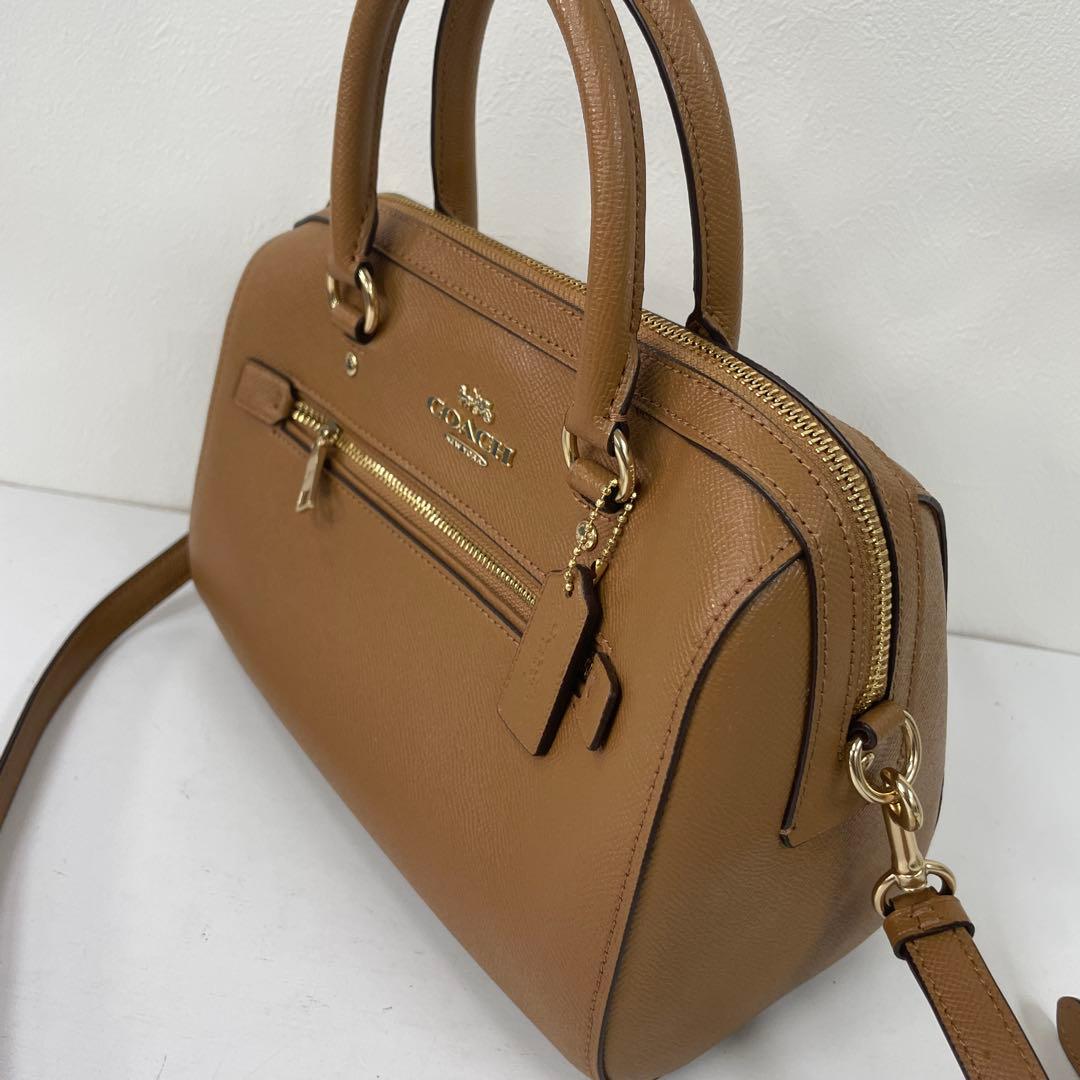 【美品】COACH ブラウンレザー ハンド.ショルダーバッグ 2WAY