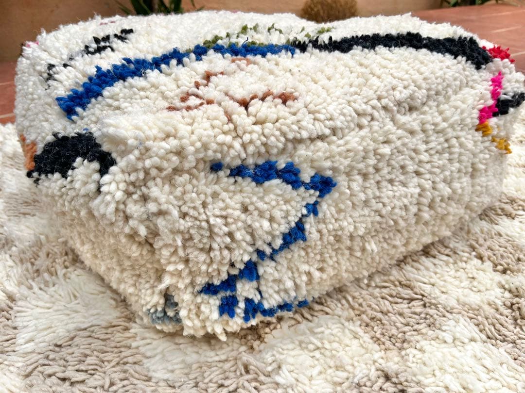 m*i様 モロッコ　プフ　pouf アジラル　オットマン クッション　ラグ　13