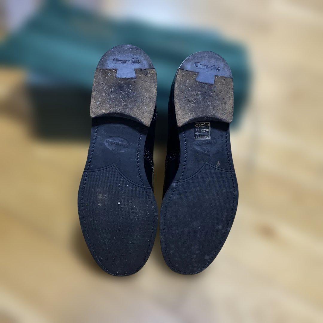 チャーチル❗️ブラックウイングチップサイドゴアブーツ　　お値段交渉可‼️