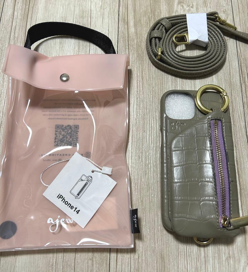 ajew iPhone14 iPhone16e sage green クロコ