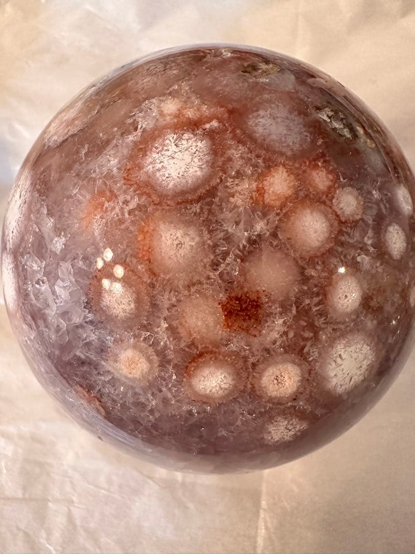 高品質　大きなサイズ　アメジスト　ピンクアメジスト　フラワーアゲート　スフィア