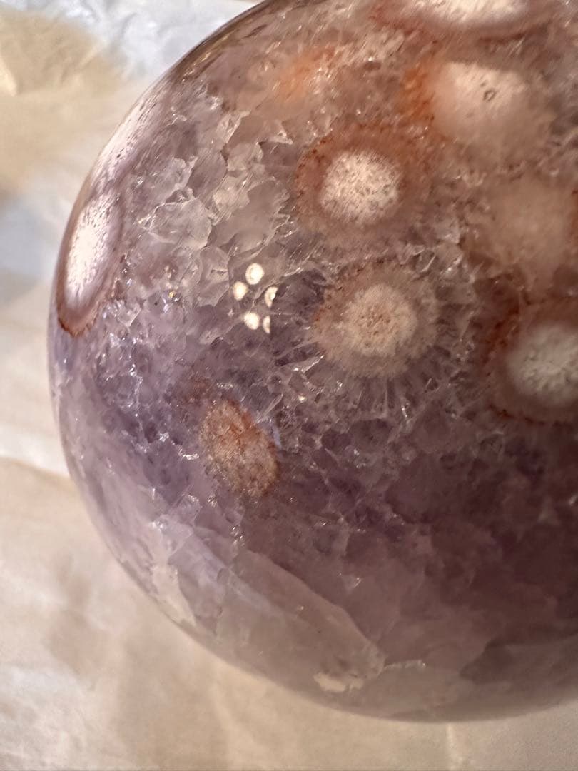 高品質　大きなサイズ　アメジスト　ピンクアメジスト　フラワーアゲート　スフィア