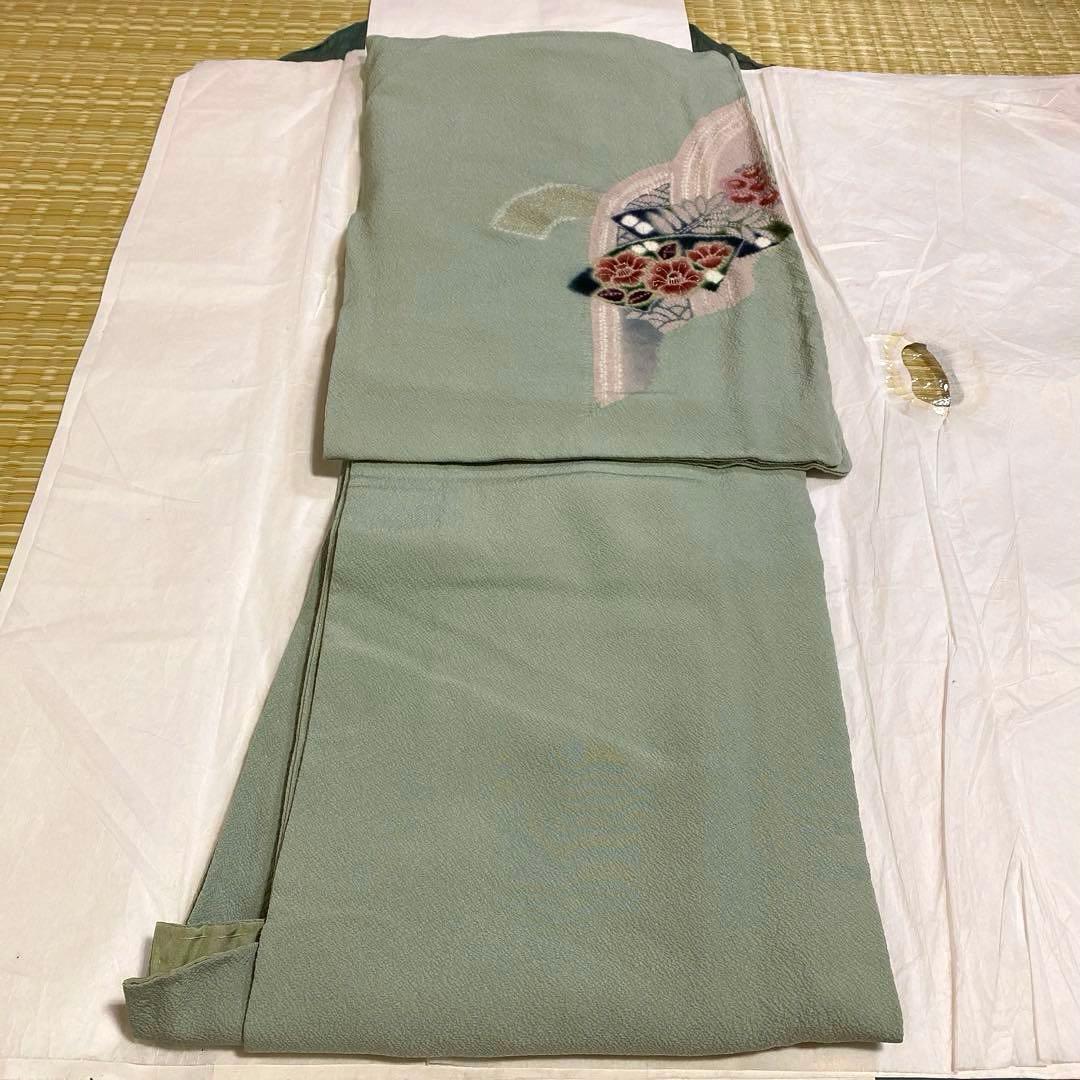 【専用】着物-辻が花着物156【訪問着】【未使用しつけ付】アンティーク調 他２点