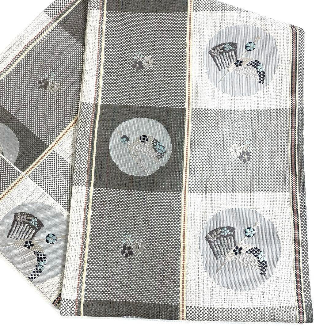 専用帯6201 ●高級 正絹 本場筑前博多織 松葉仕立て 名古屋帯 簪 櫛