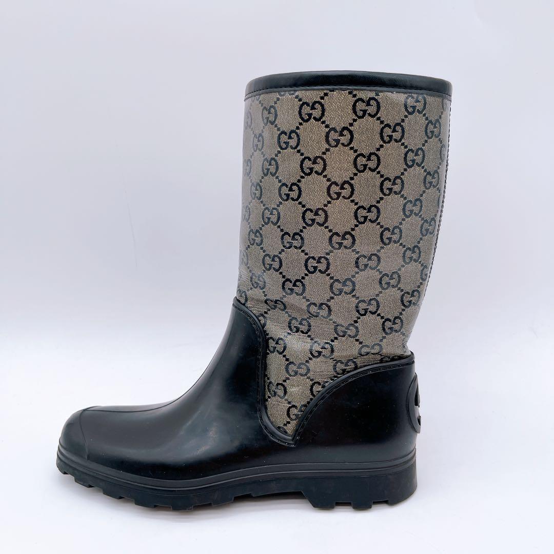 【GUCCI】グッチ GGスプリーム レインブーツ size37 箱付き