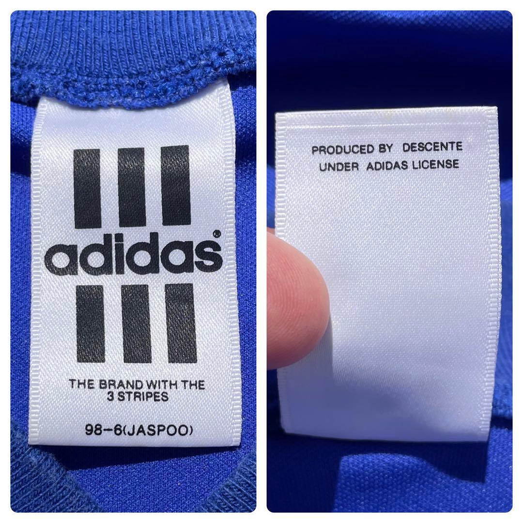 90's adidas 三つ葉ロゴ入りトリコロール 古着オールドウェア　デサント