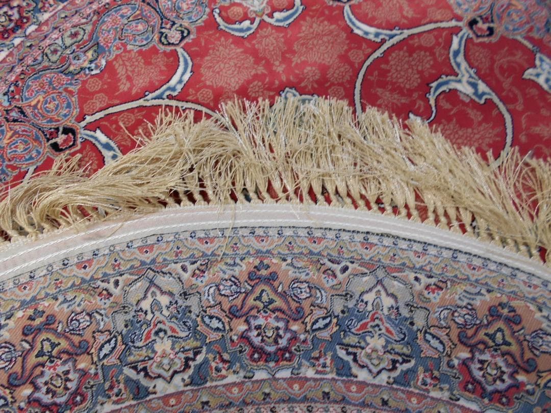 144万ノット！ 本場イラン産、高密度織 絨毯！円形 200cm‐201541