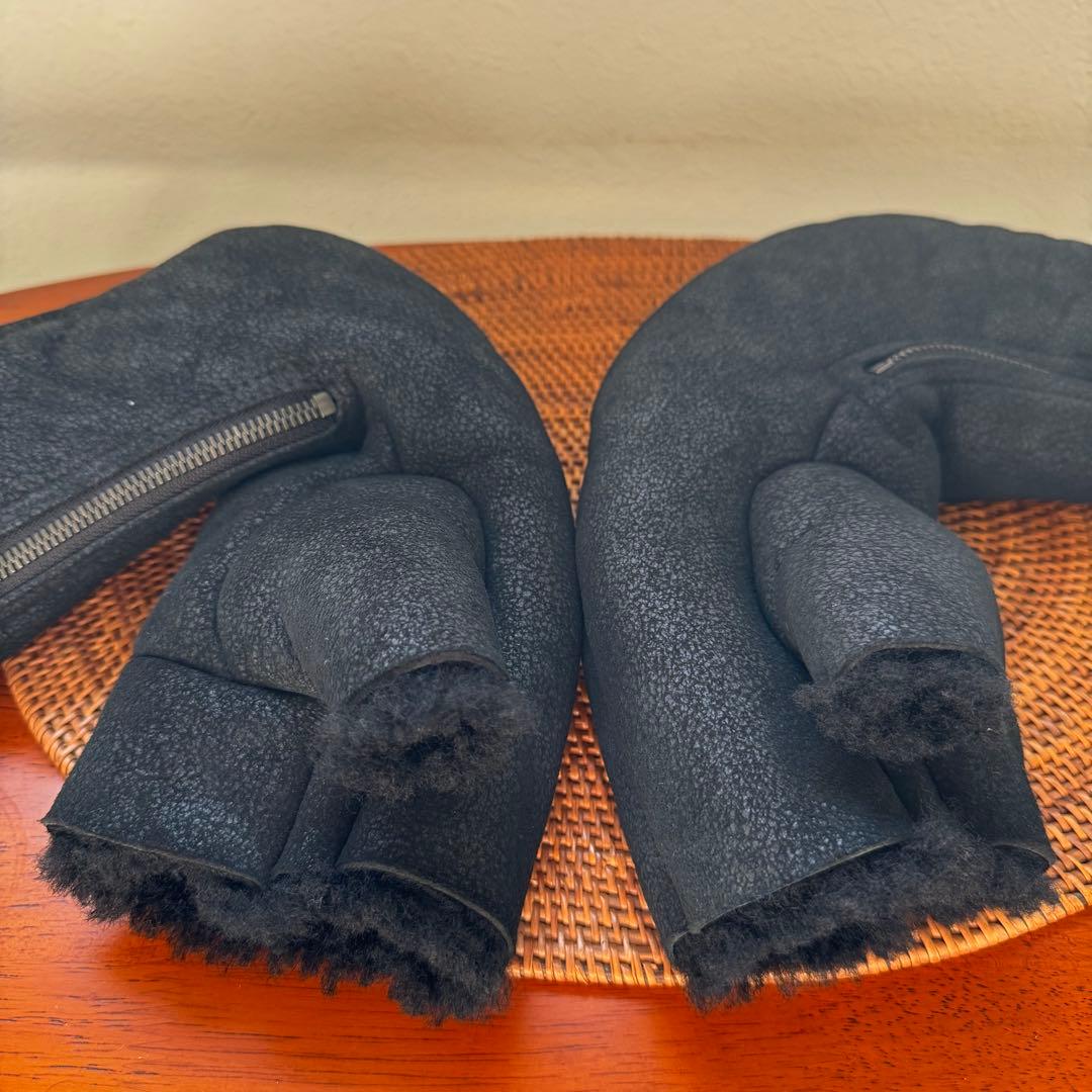 【ユリウスJULIUS ラムレザーボアジップグローブ 】