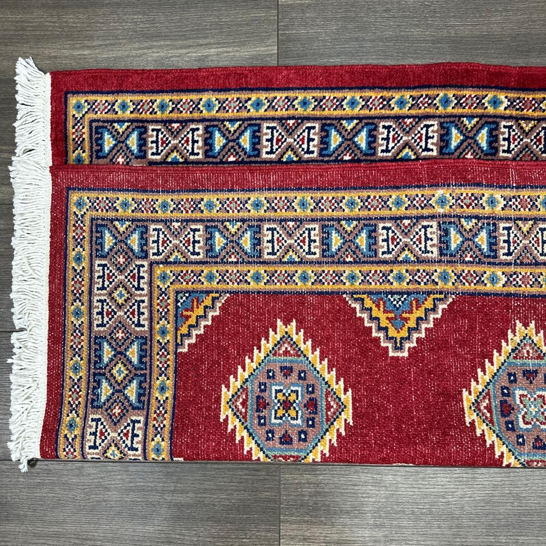 166x96幾何学模様のウールラグ 手織り絨毯パキスタン絨毯