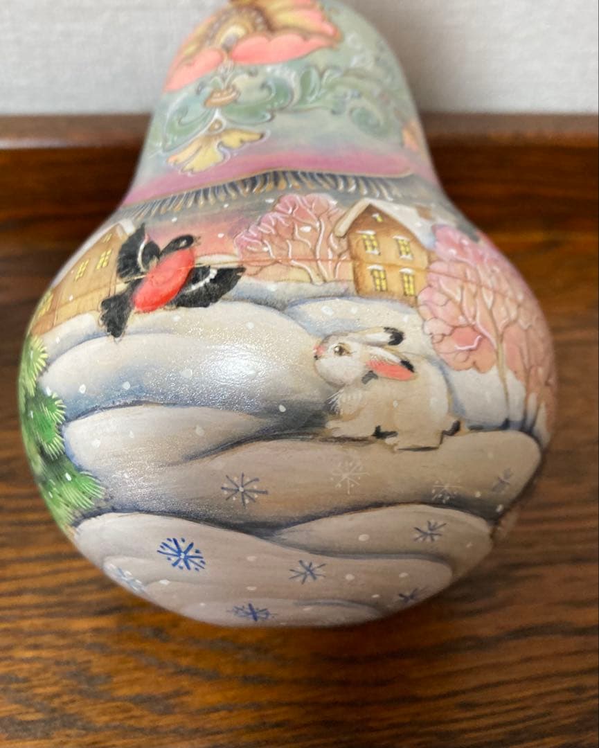 ロシア雑貨☆お起き上がりこぼし♪『冬景色』マトリョーシカ イリーナ作