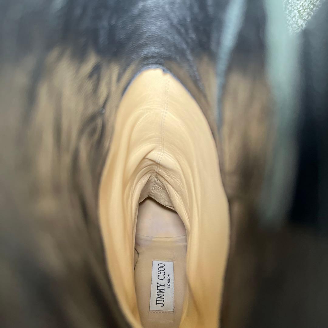 美品 ジミーチュウ エンジニアブーツ ピンヒール ブラック レザー バックル