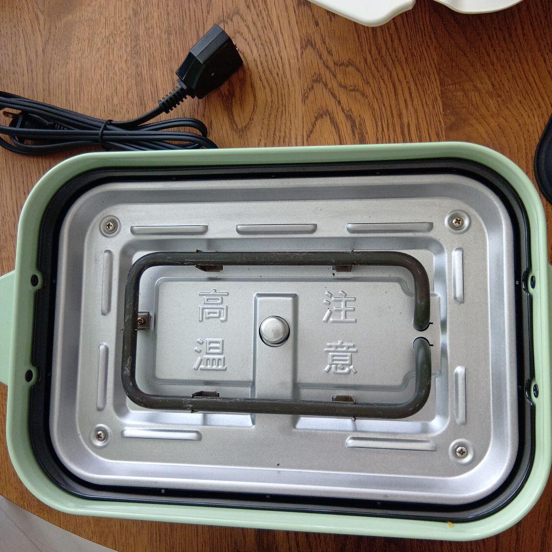 BRUNO コンパクトホットプレート グラスグリーン　３種プレート＋レシピブック