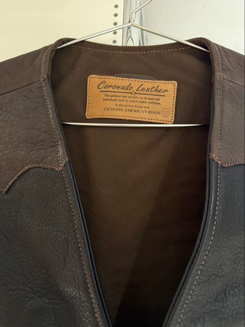 美品 CORONADO LEATHER コロナドレザー　USA ベスト バイソン