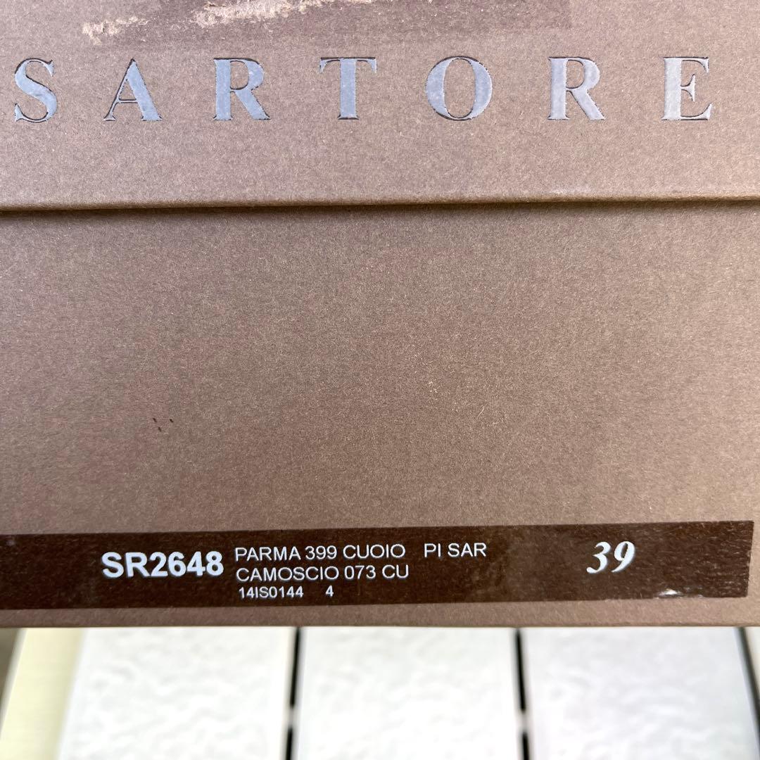39 SARTORE サイドゴア　ショートブーツ　黒　大きいサイズ　25.5