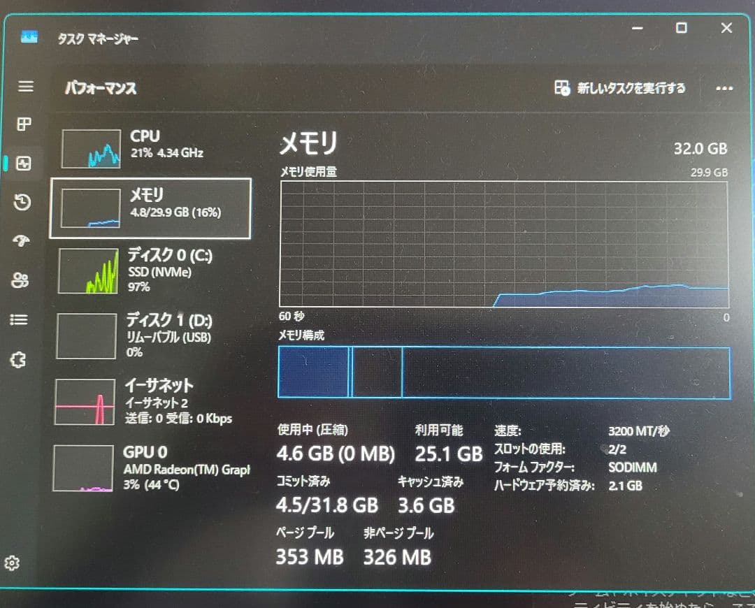 TEAMGROUP メモリ32GB(16GB×2) DDR4 3200