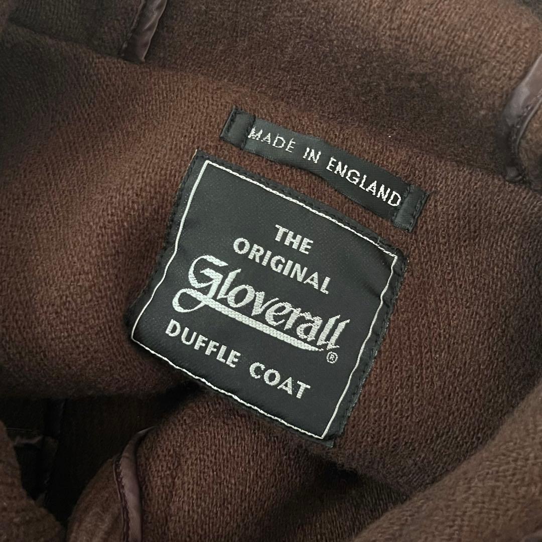 美品 グローバーオール キングストン ヘリンボーン ダッフルコート L ブラウン