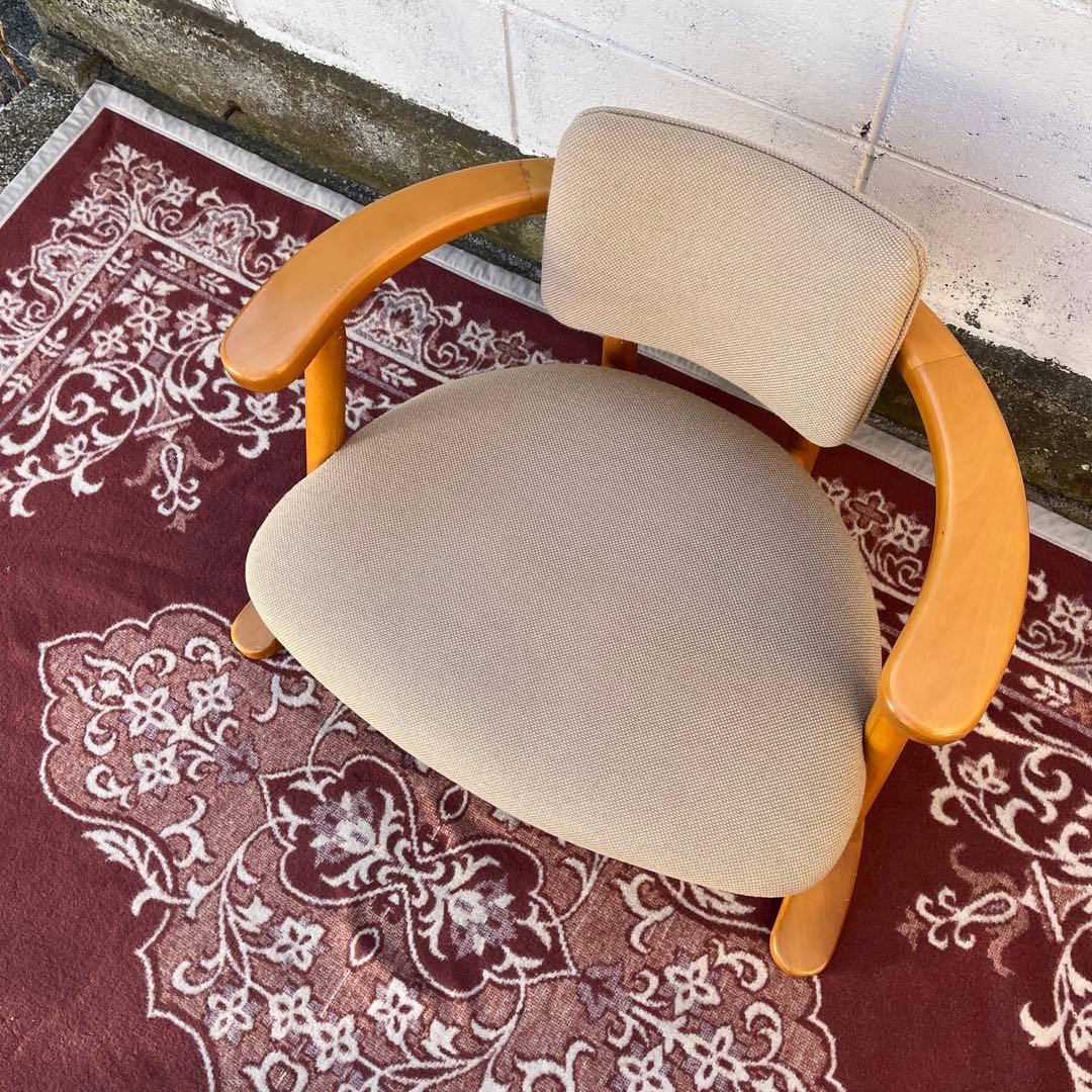 無限工房◾️かに座椅子 ローチェア 福竹産業 木製家具 リラックスチェア