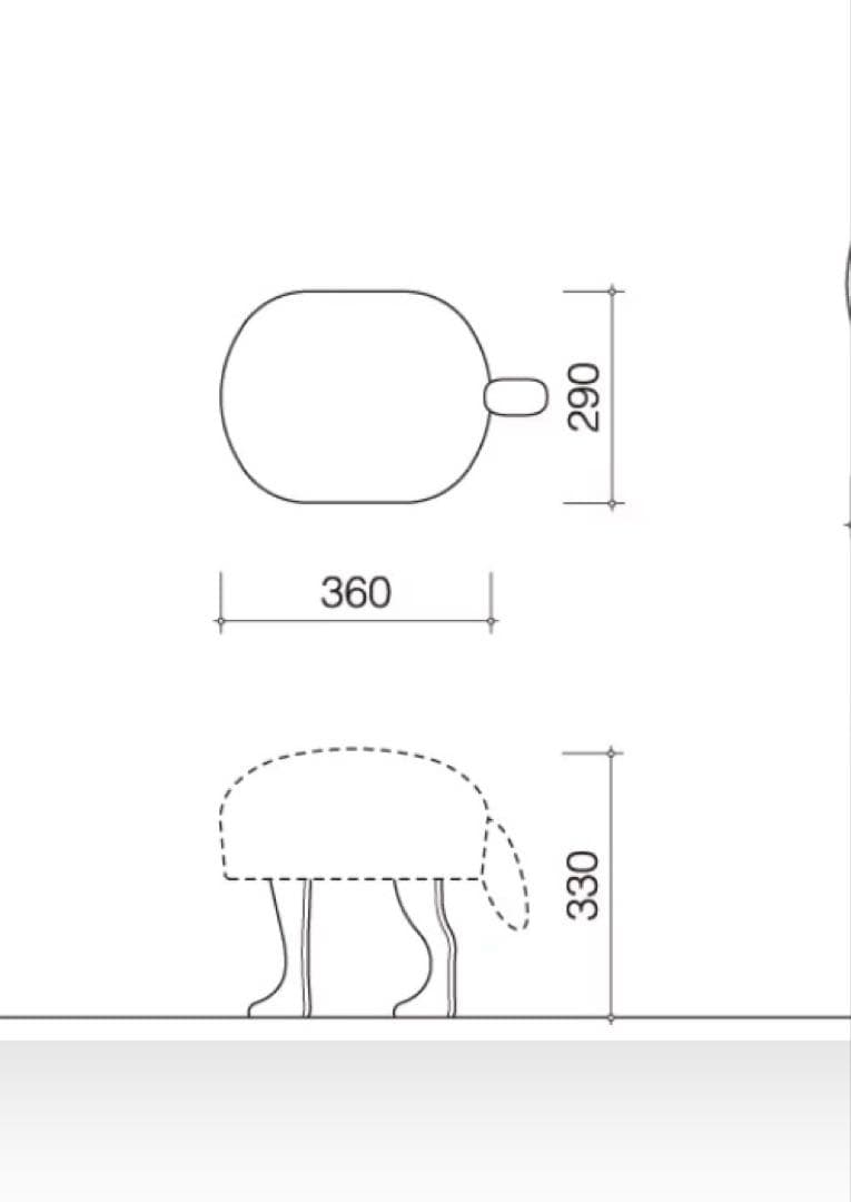 匠工芸　アニマルスツール　S フォックスホワイト