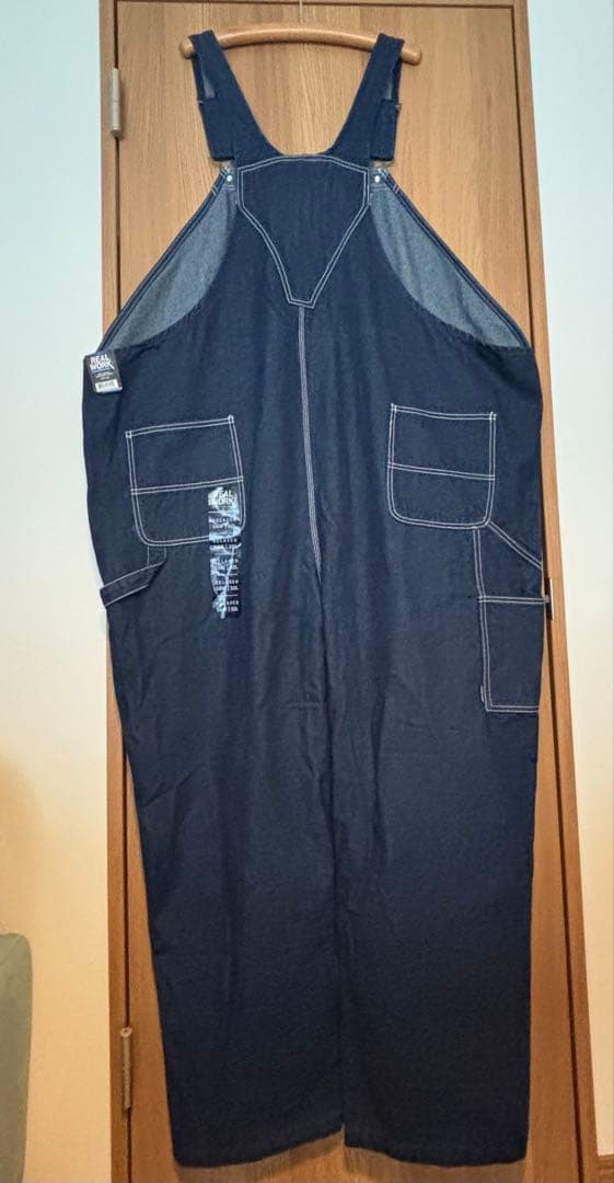 USA古着 REAL WORKS 未使用 オーバーオール w56 ビッグサイズ