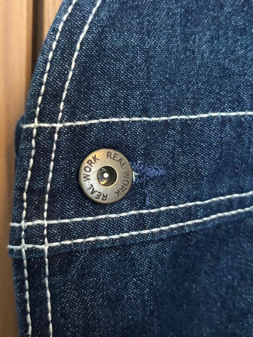 USA古着 REAL WORKS 未使用 オーバーオール w56 ビッグサイズ