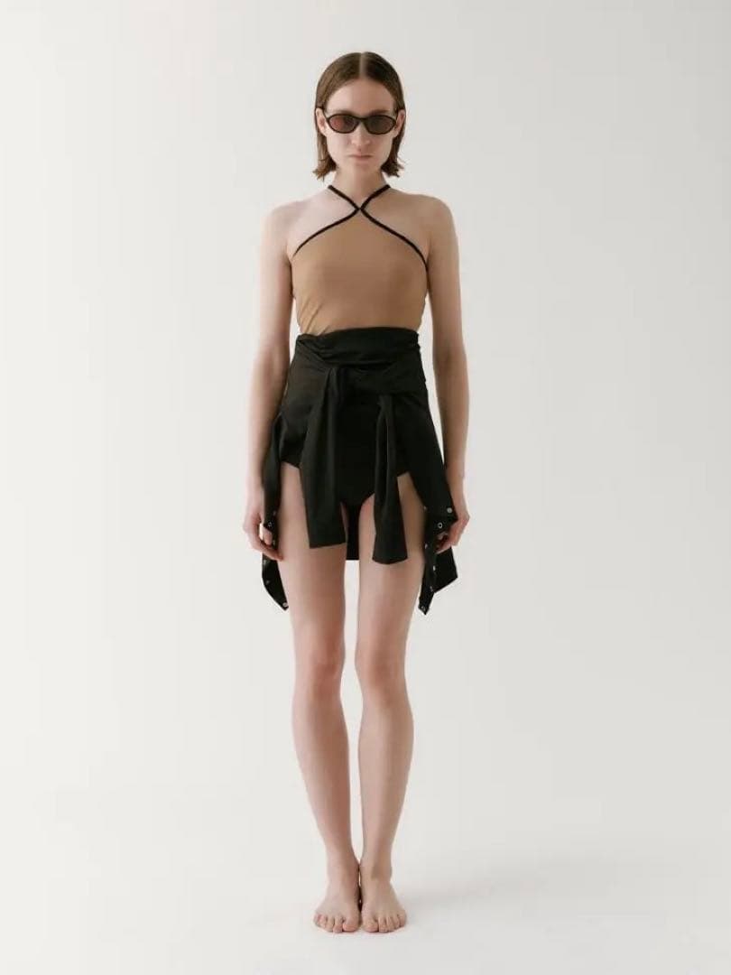 dawn DÅWN No.11 CUP IN LANG TOPS BEG×BLK