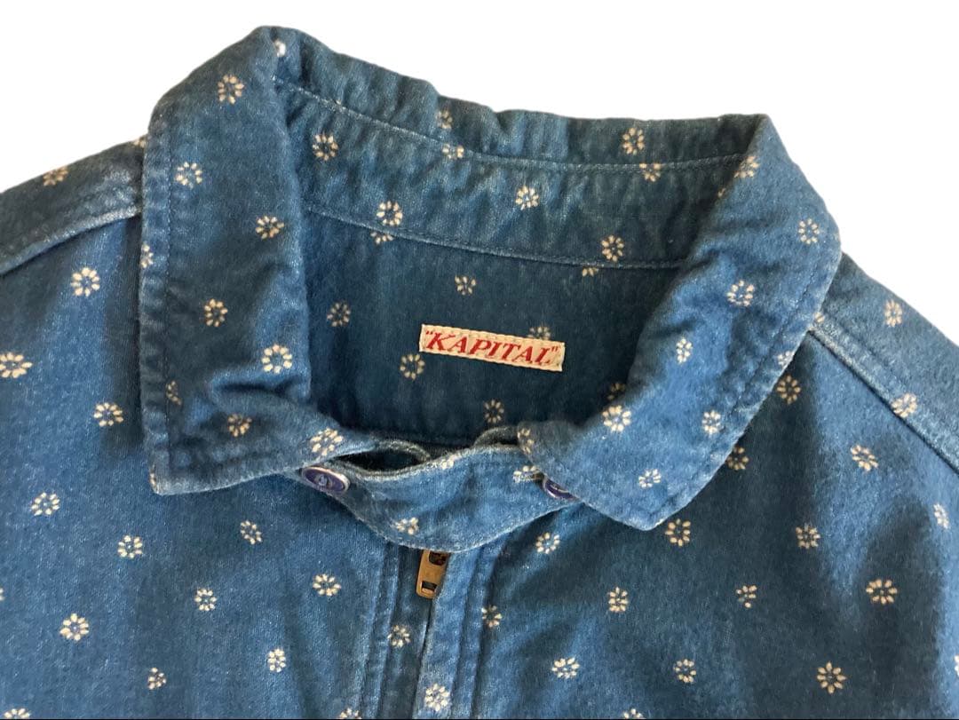 KAPITAL キャピタル ヴィンテージ加工 IDG 小花 ジップアップ シャツ