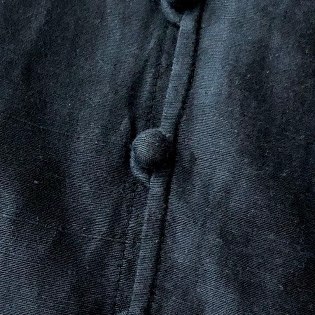 ヨーガンレール トップス チャイナ ノーカラー 2way ネイビー シルク M