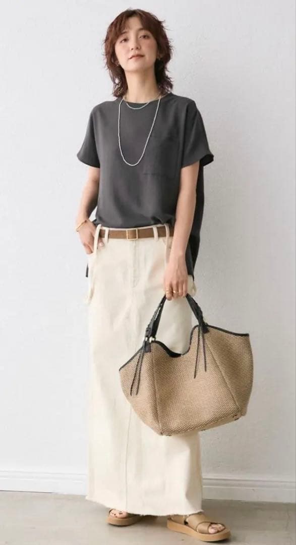 【新品同様】今期 リヴドロワCITYバスケットトート2 かごバック