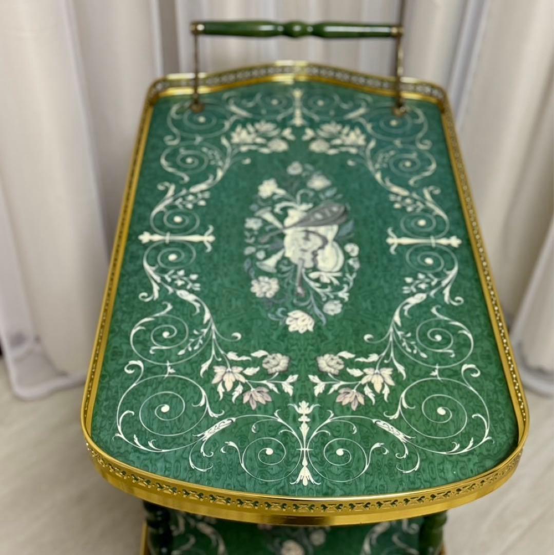 イタリア製 アンティーク キッチン ワゴン キャスター付